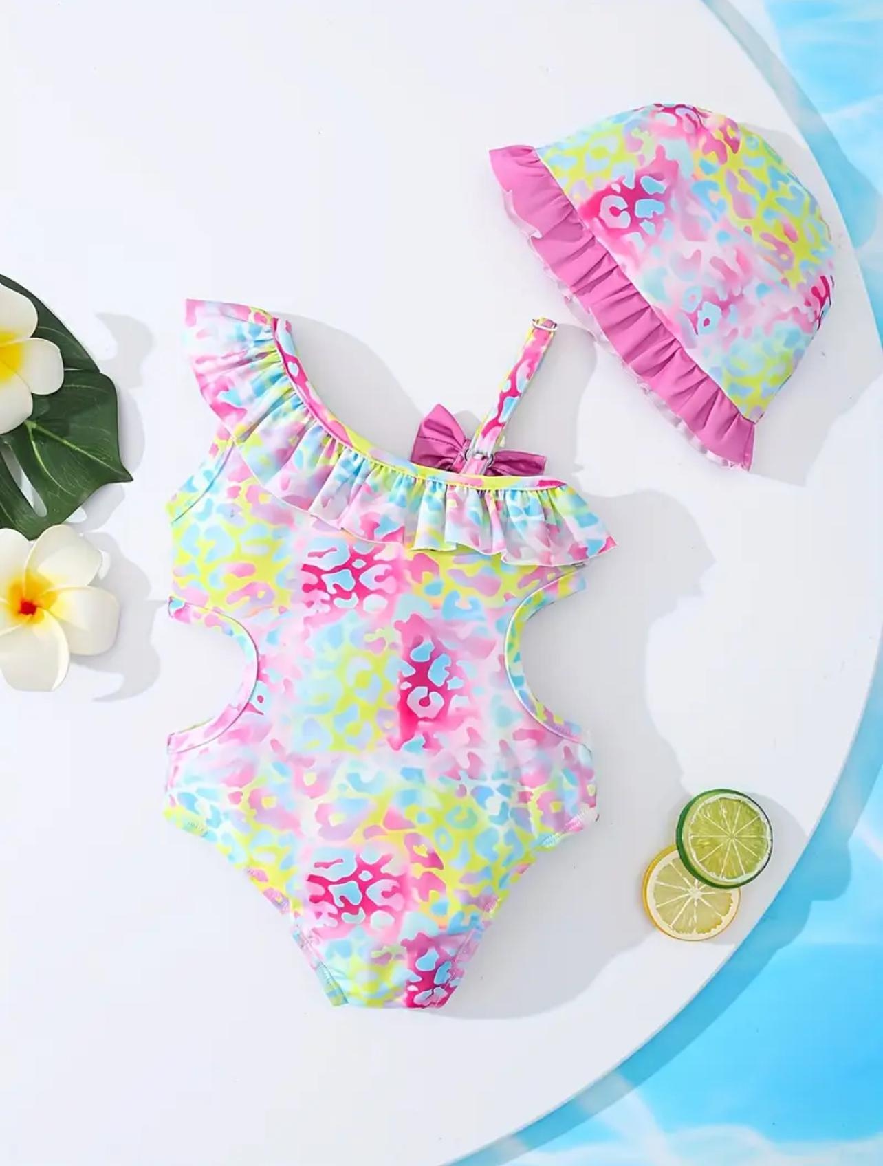 Colorful Neon Leopard Bikini