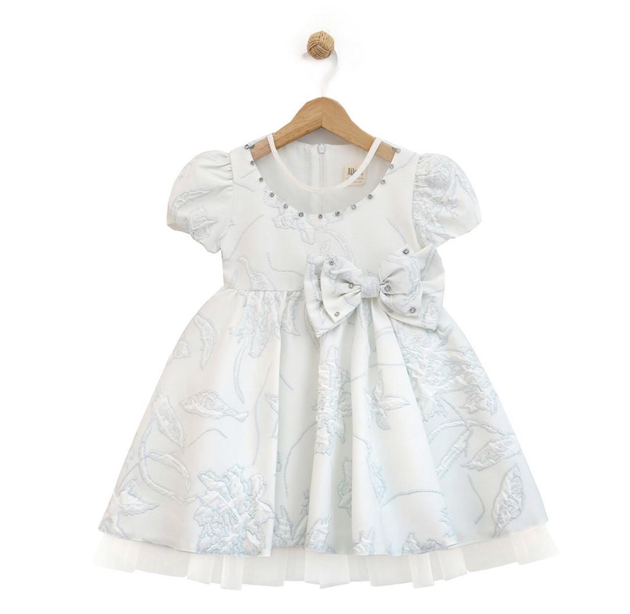 Lilax White Dress With Diamonds And Bow