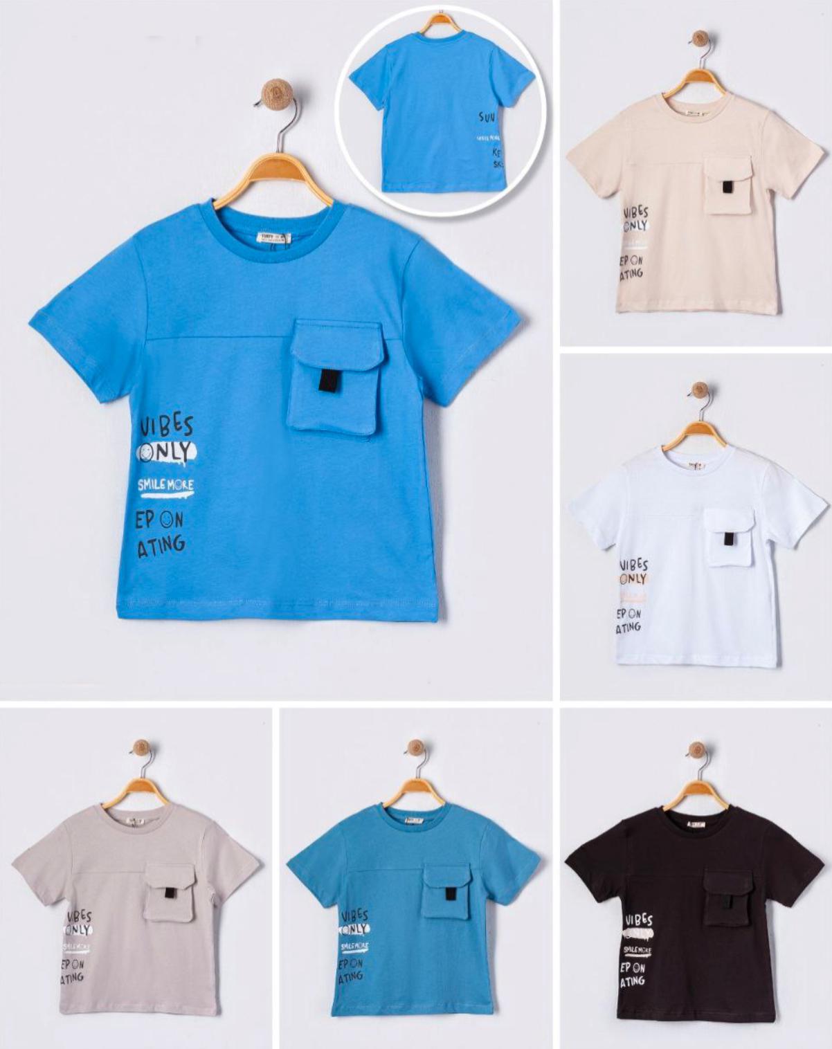 Blue Pocket Tshirt - Sun Vibes