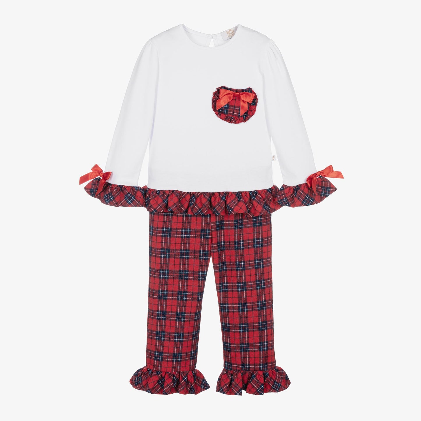 2 Piece Tartan Pj with bow pocket