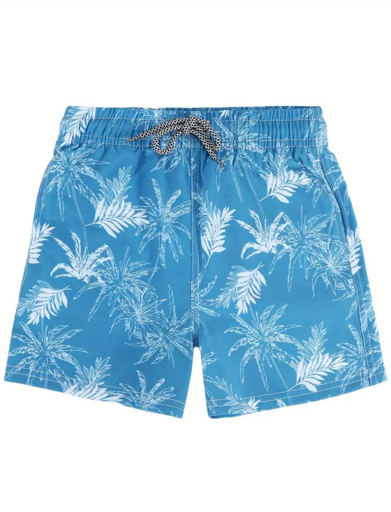 Boys Blue Palm Swim Shorts