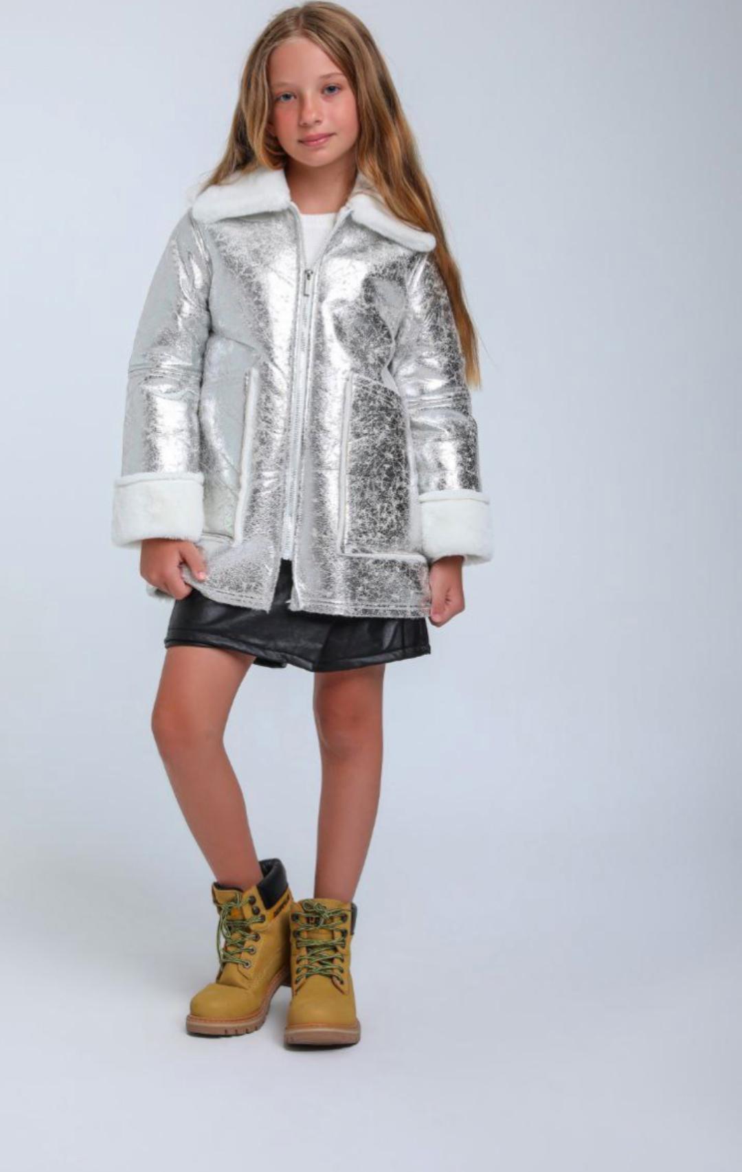 Metallic White Coat