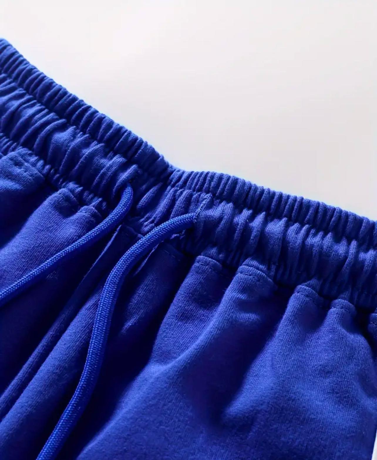 Boys Blue Cotton Sport Shorts
