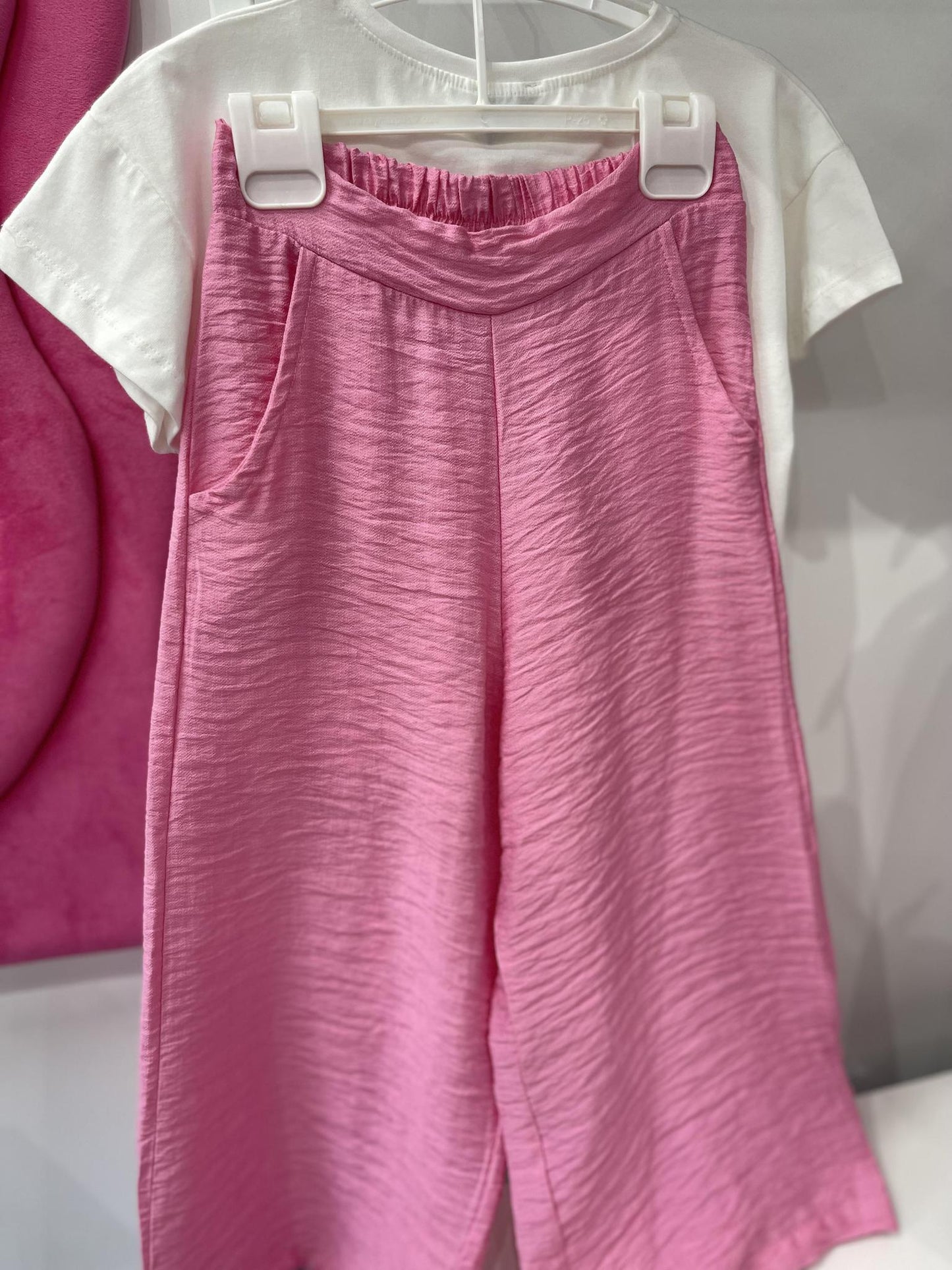 Girls Pink Silky Pants and Tshirt - Keep Your Dreams Alive