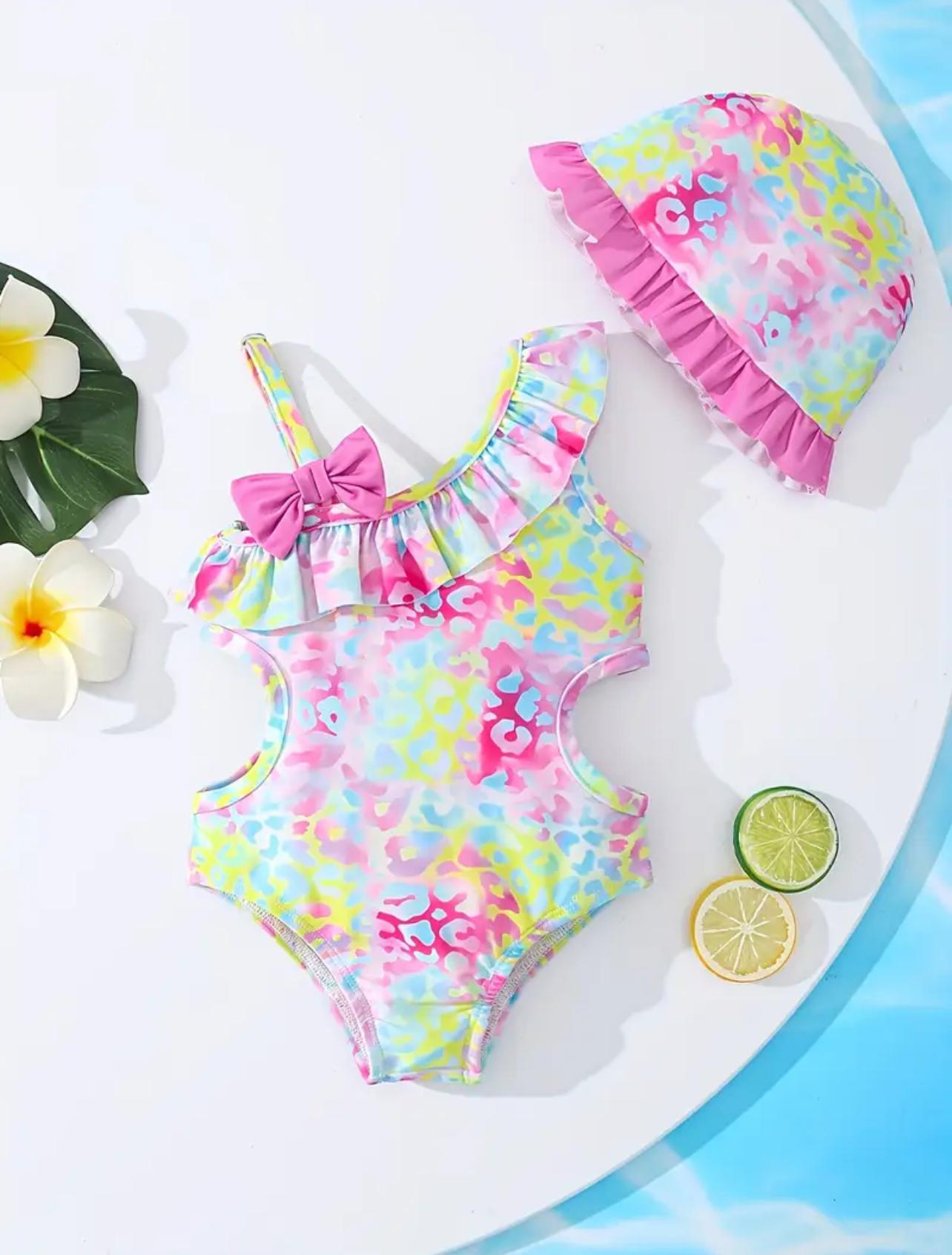 Colorful Neon Leopard Bikini