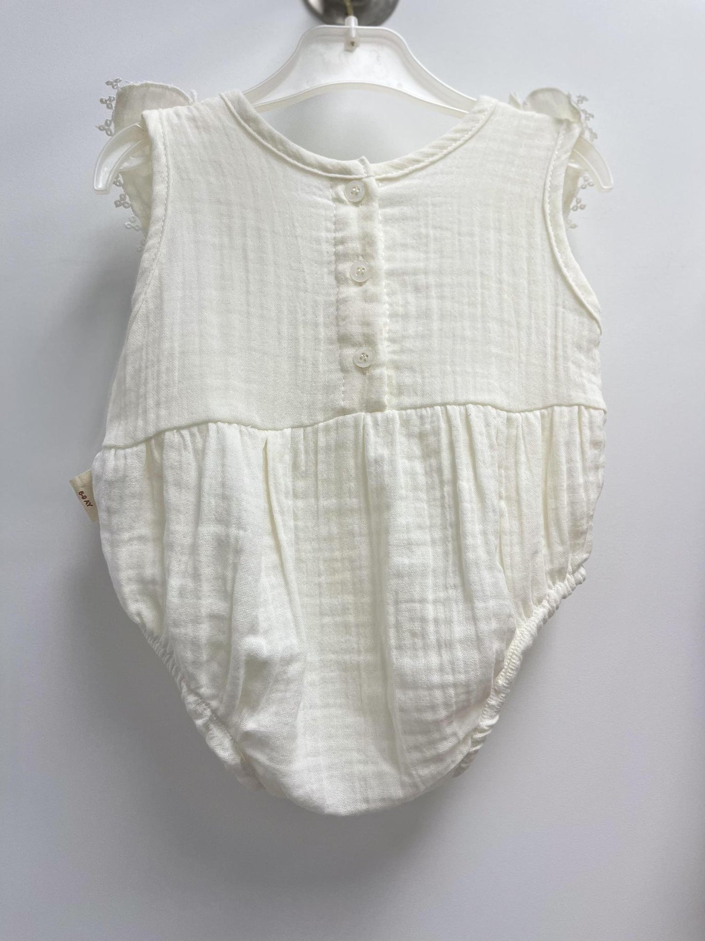 Ivory Muslin Baby Romper