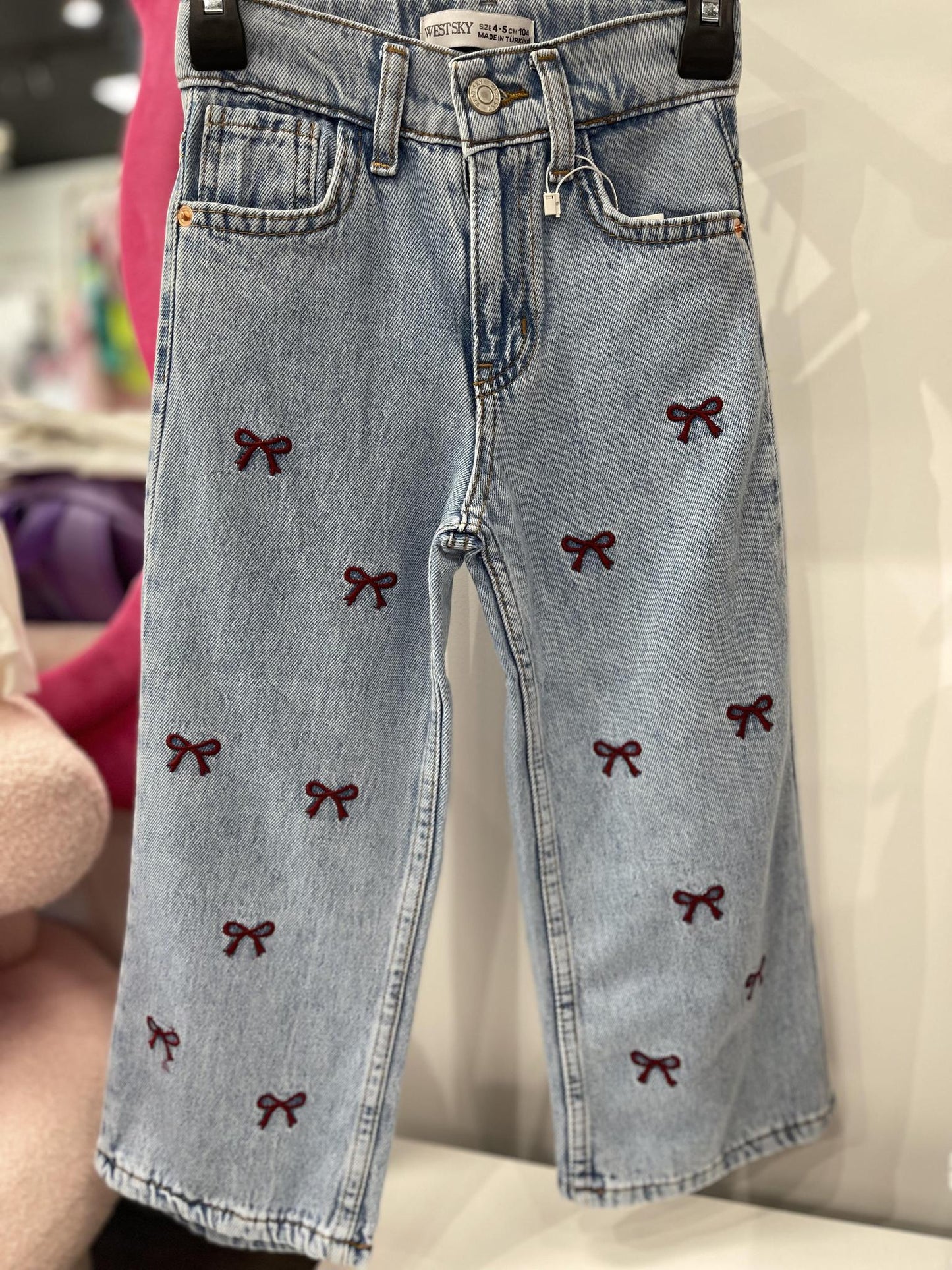 Girls Jeans With Red Bows