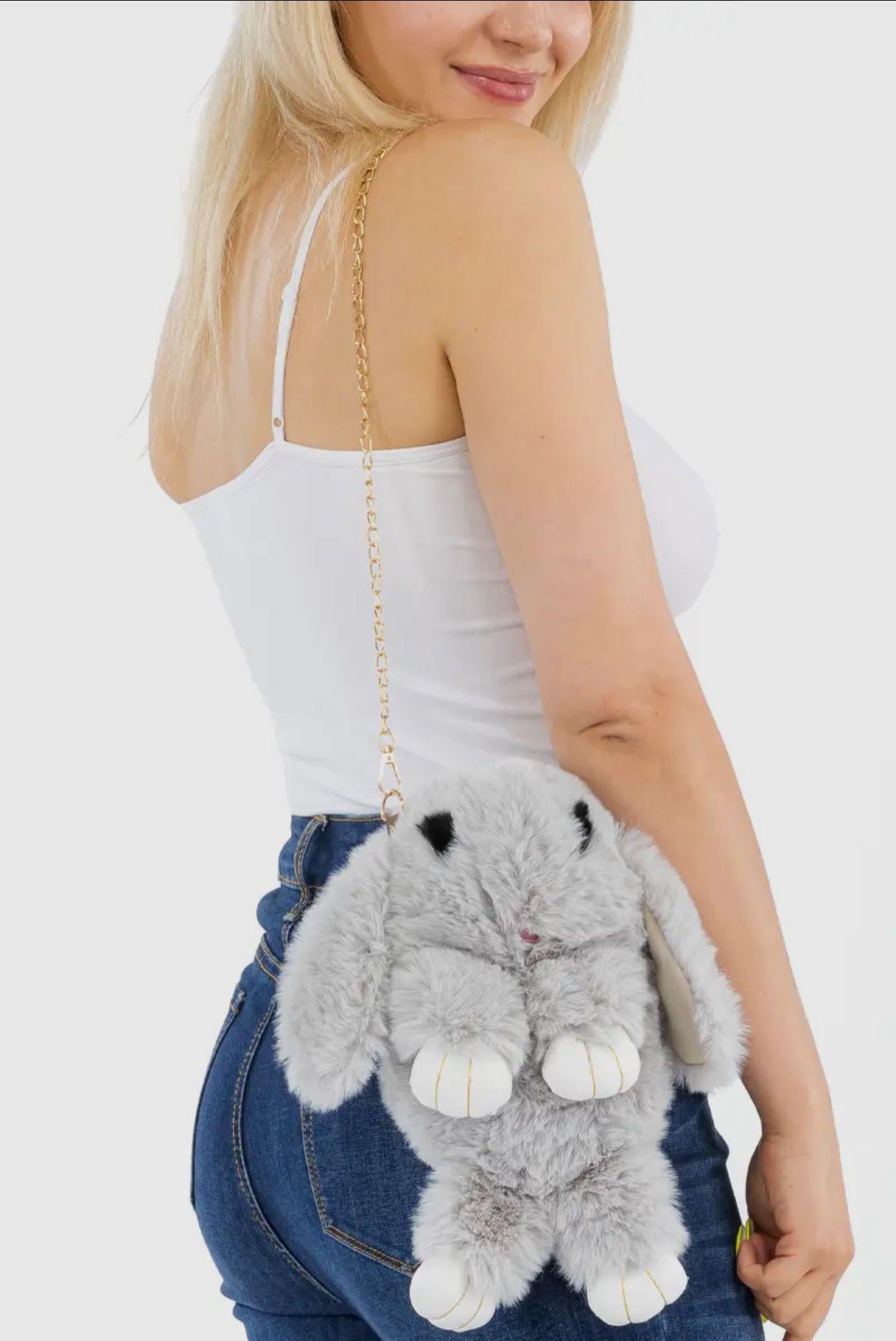 Grey Cute Bunny Backpack