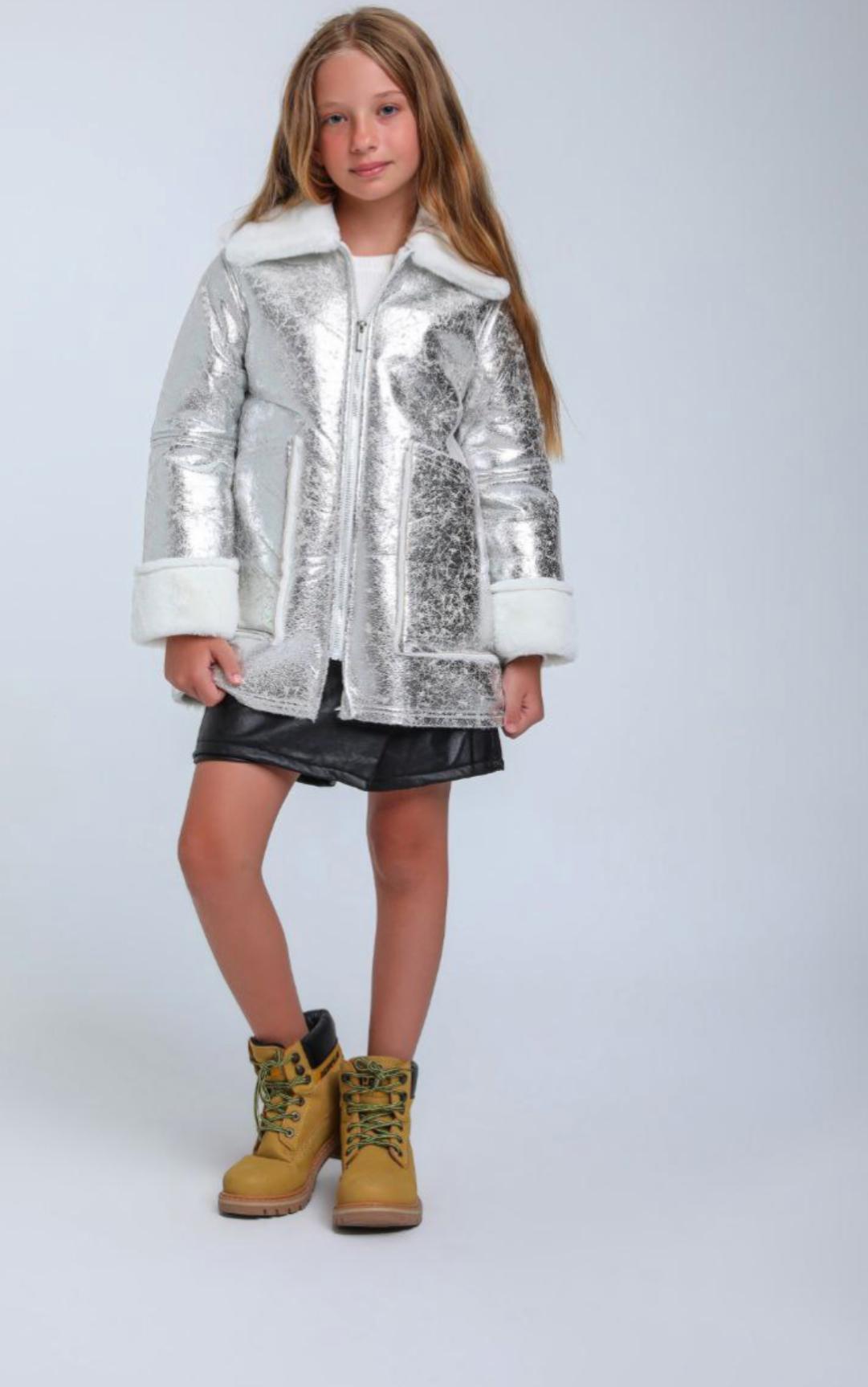 Metallic White Coat