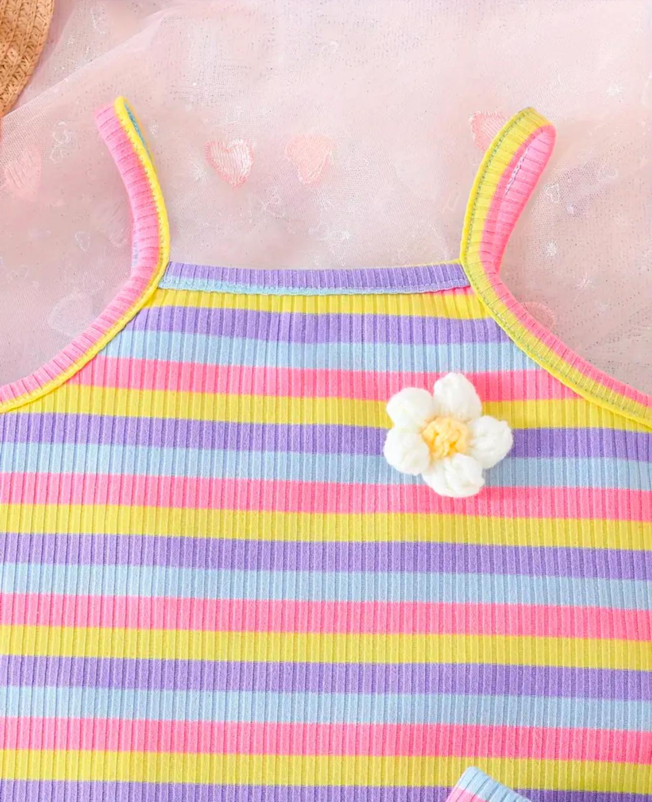 2 Piece Tank Top and Shorts Set Summer Outfit For Girls
