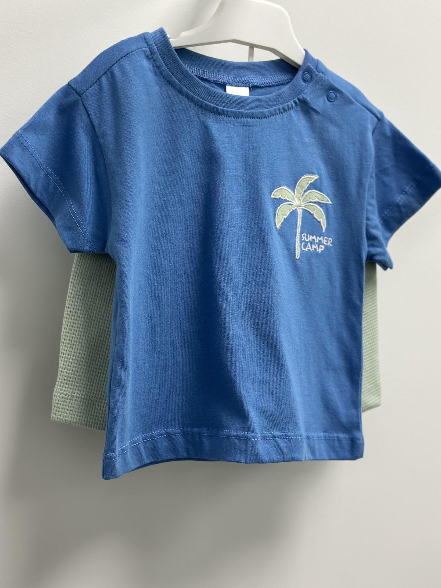 Blue Summer Camp Tshirt and Mint Shorts