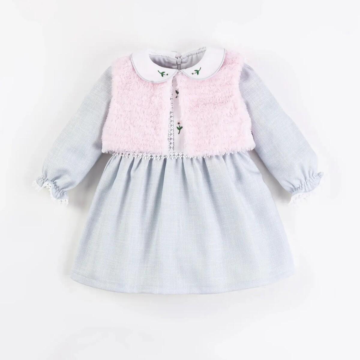 Bombili Dress with Pink Fur Vest