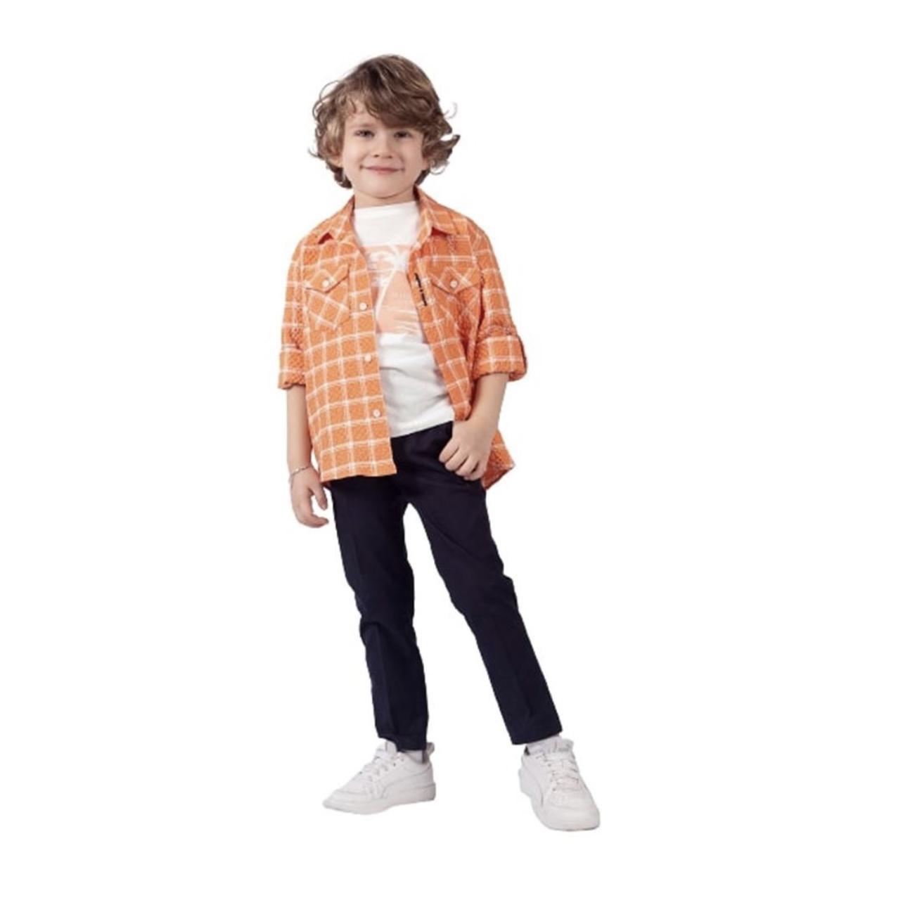 3 Piece Shirt Set Orange