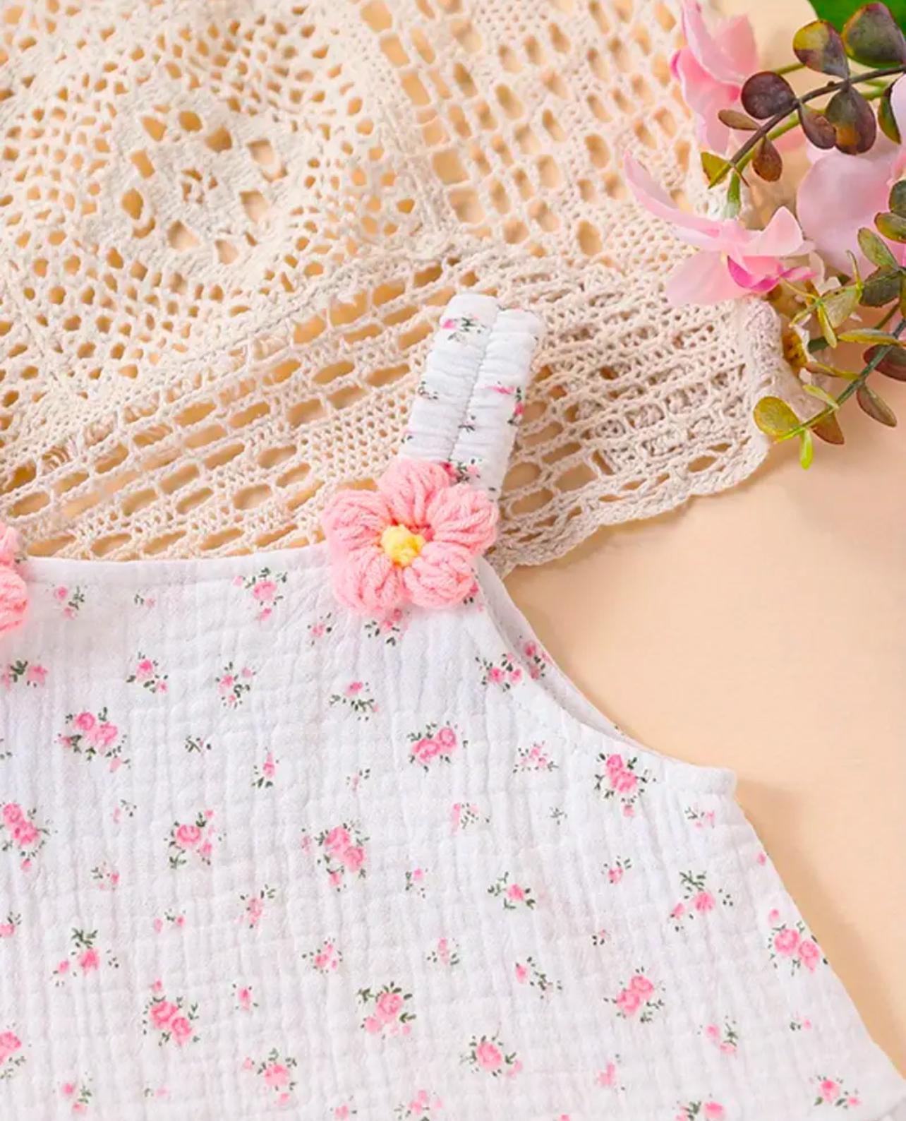 Baby Girls Muslin Flower Top and Shorts Set