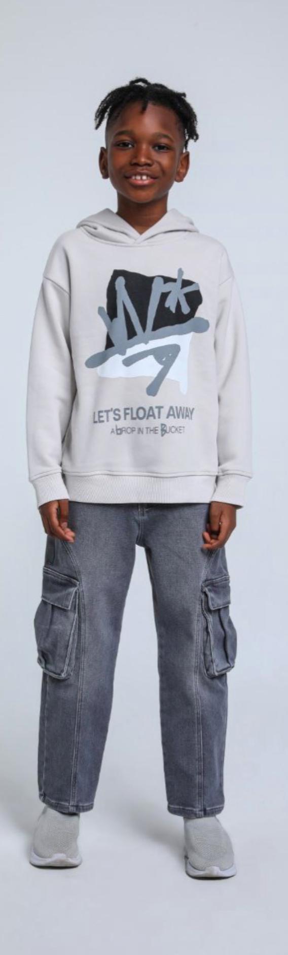 Boys Grey Lets Float Away Hoodie