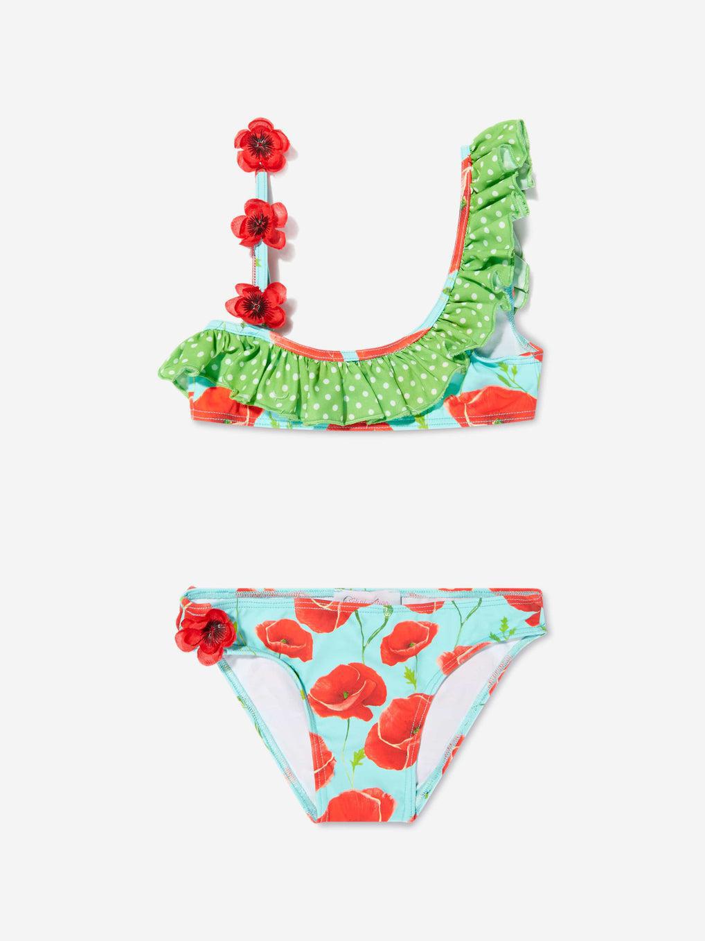 2 Piece Poppy Flower Swim