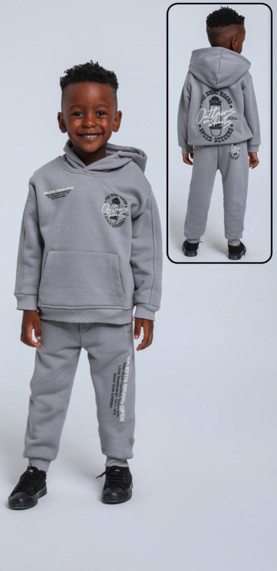 Grey 2 Piece Sport Suit - Skate Board Print