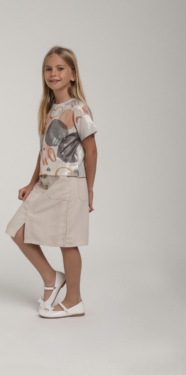Girls glossy print tshirt