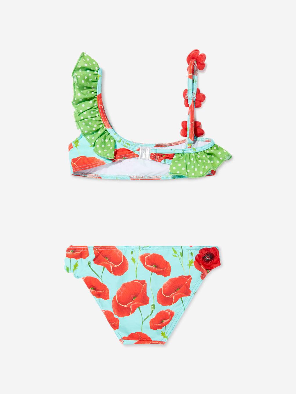 2 Piece Poppy Flower Swim