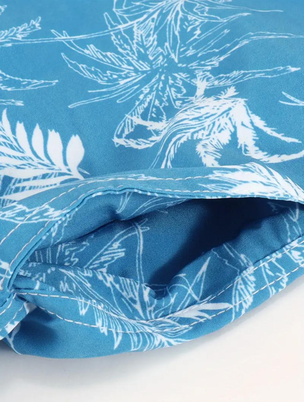 Boys Blue Palm Swim Shorts