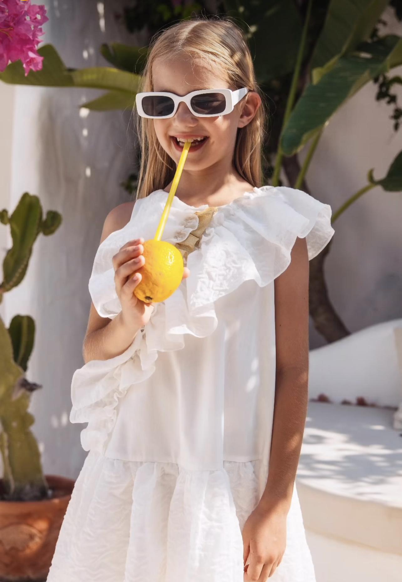 Sheshe Offwhite Ruffle Dress