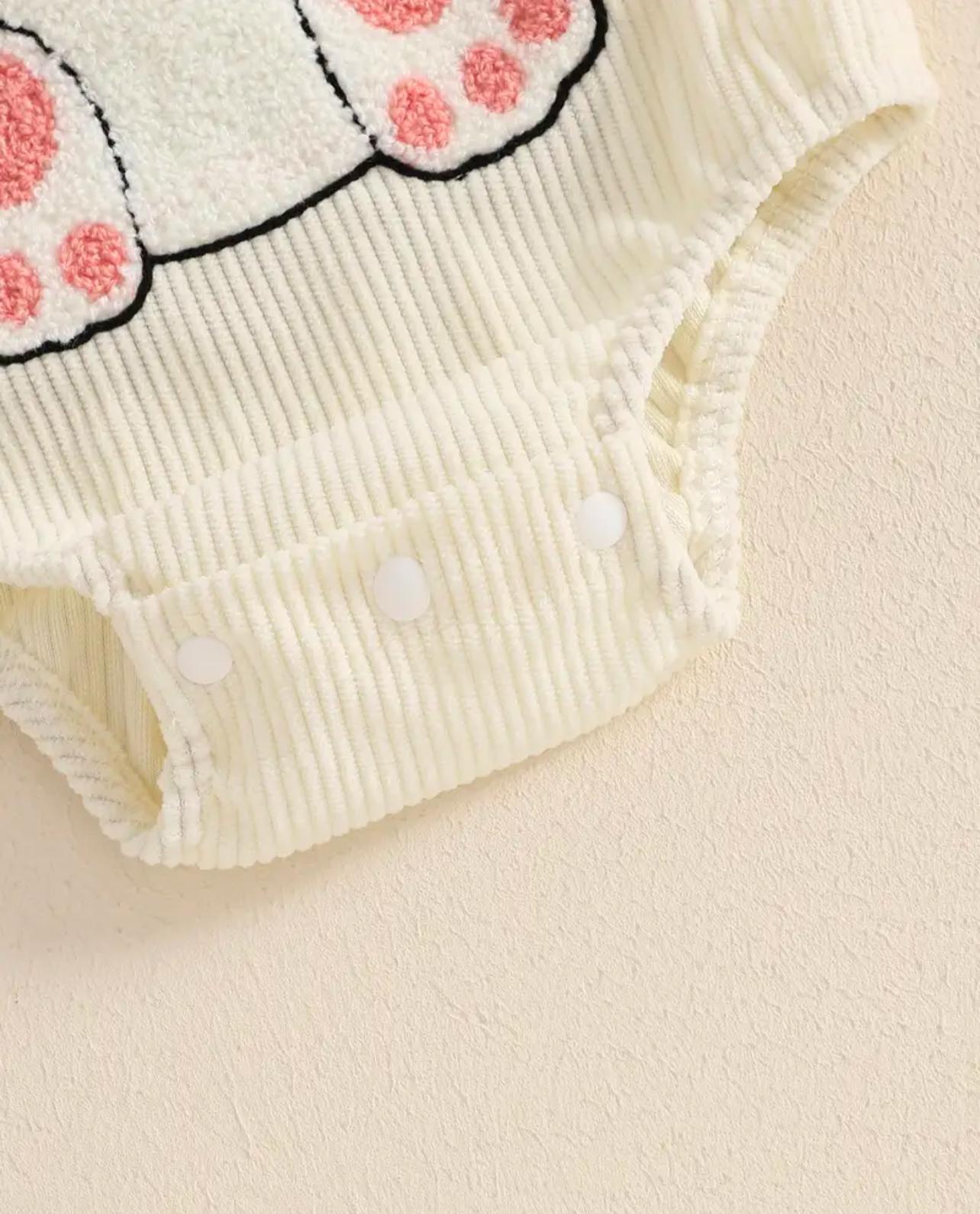 Baby Girl Ivory Bunny Romper with Headband