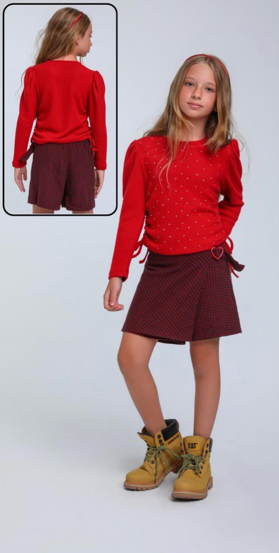 Red Checker Skort