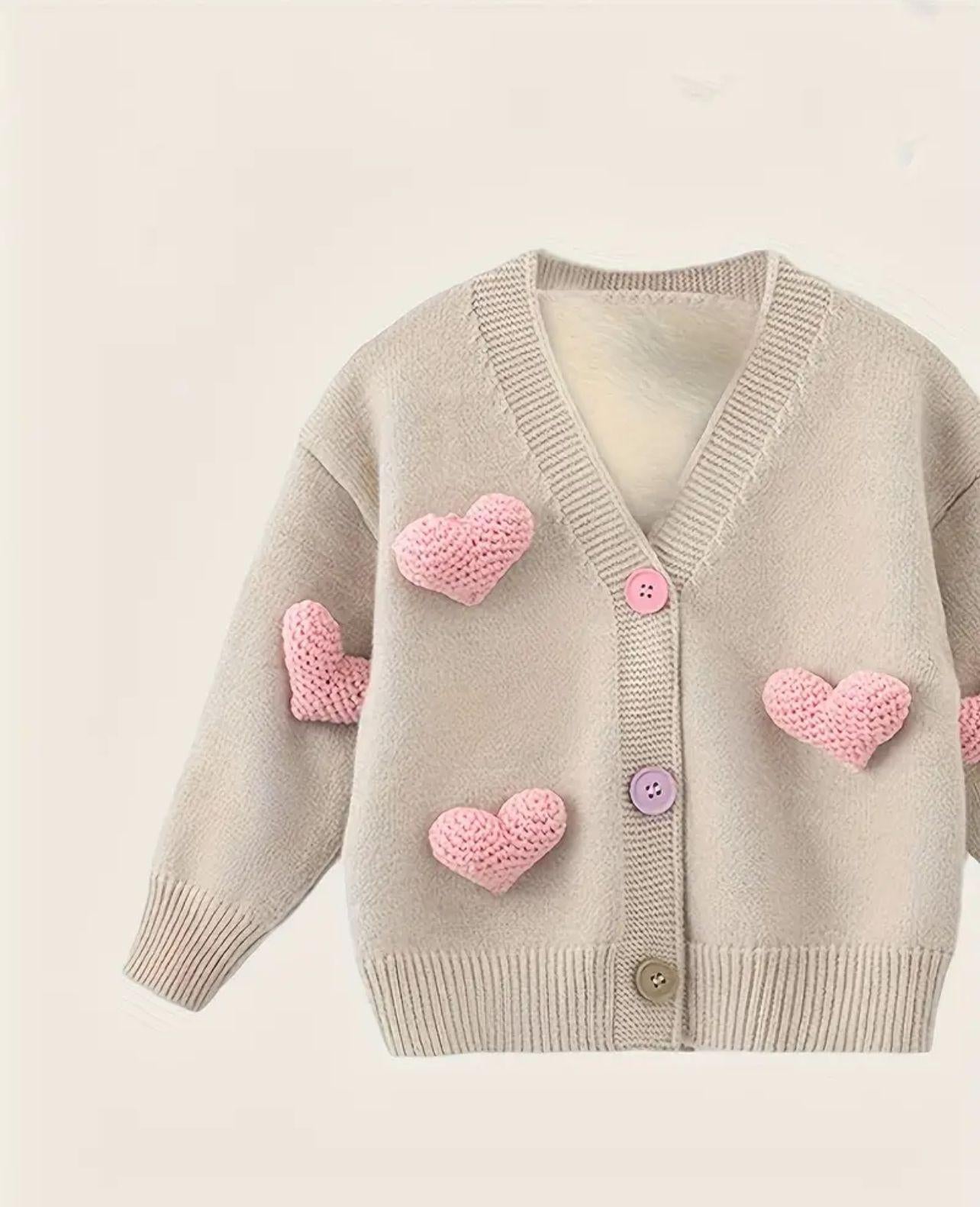3D Heart detail Cardigan