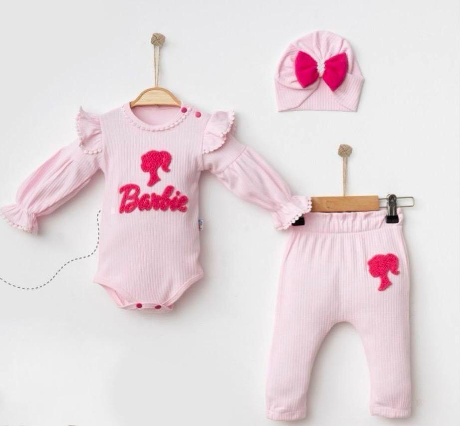 Baby Girl Barbie Top And Pants with Hat Set