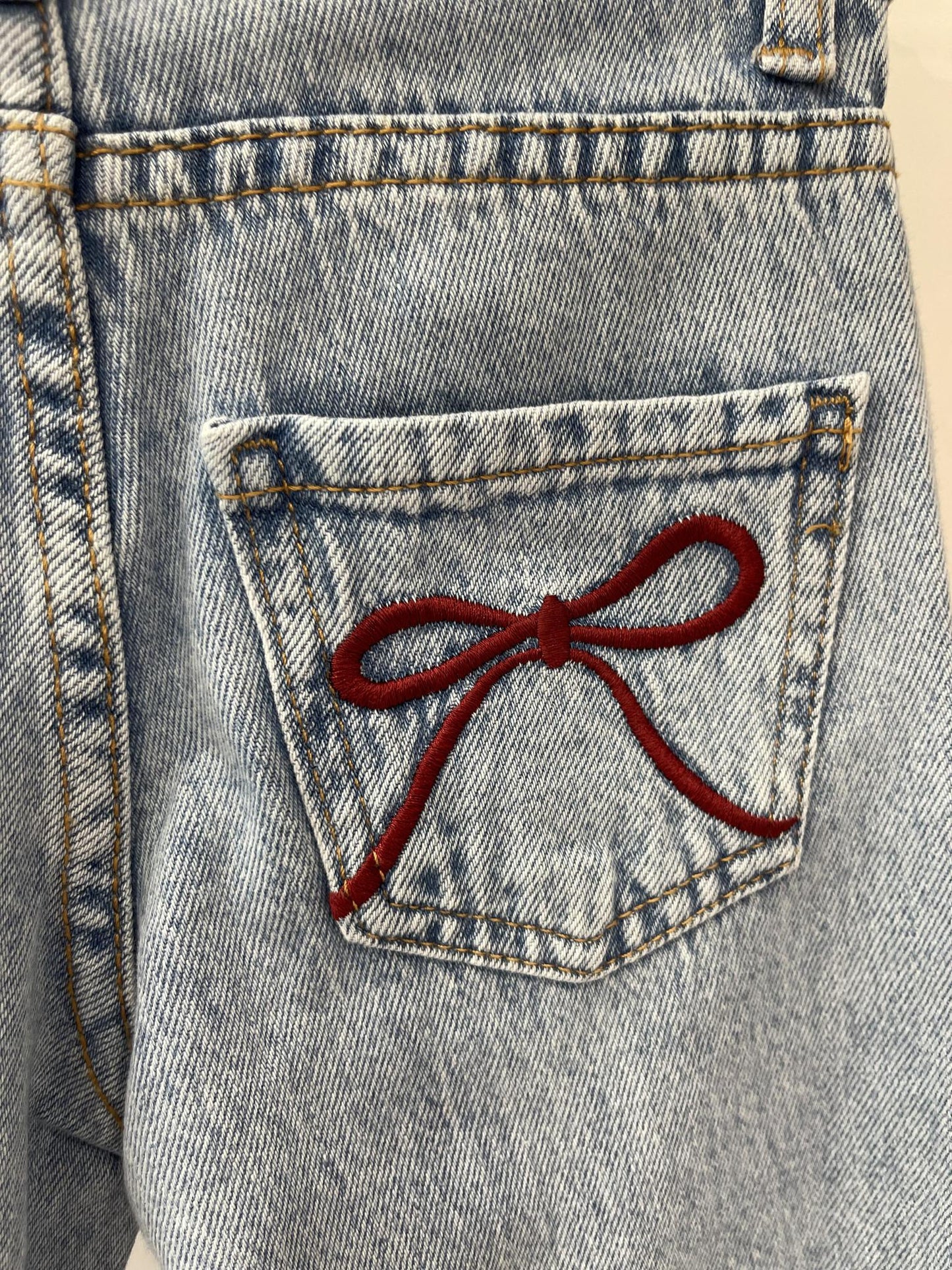 Girls Jeans With Red Bows