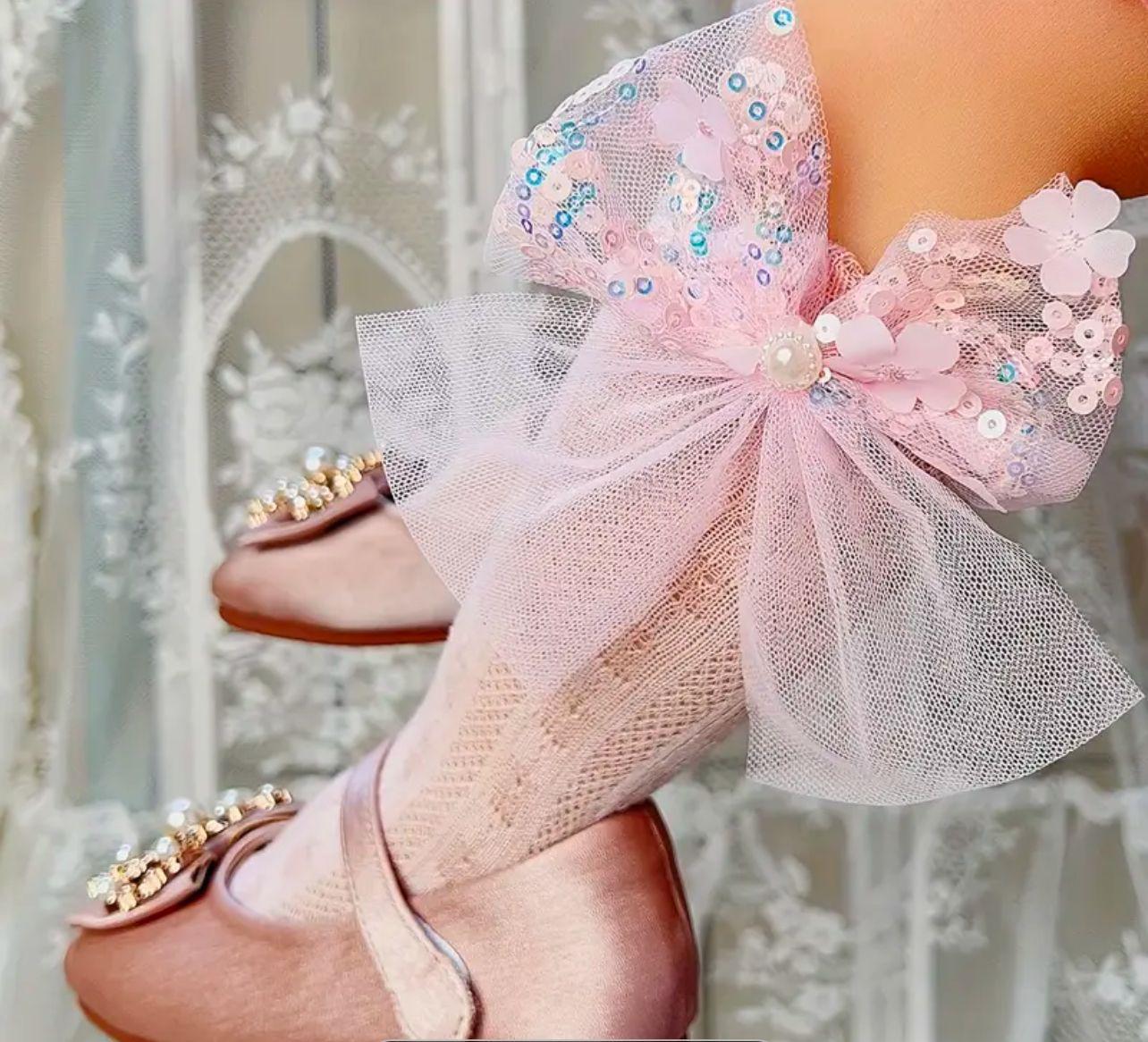 Girls Fashion High Socks with Bow