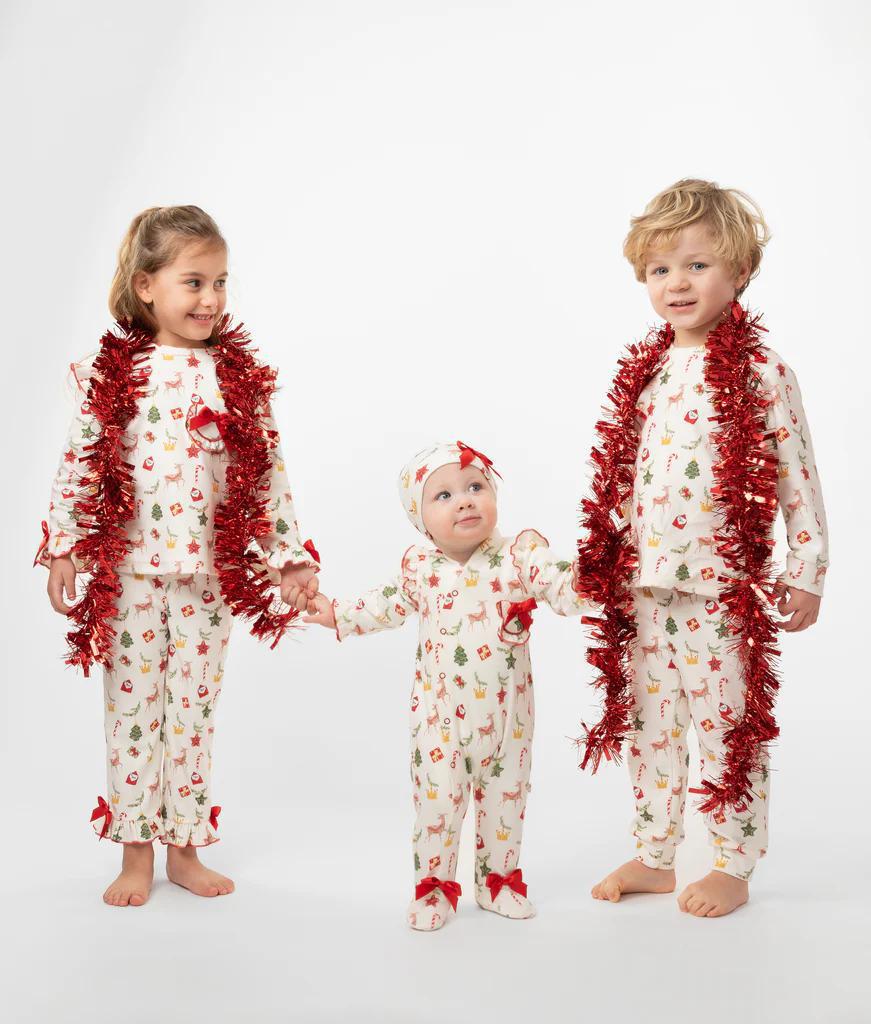 "To Santa" Brushed Cotton Christmas Pajamas Ivory