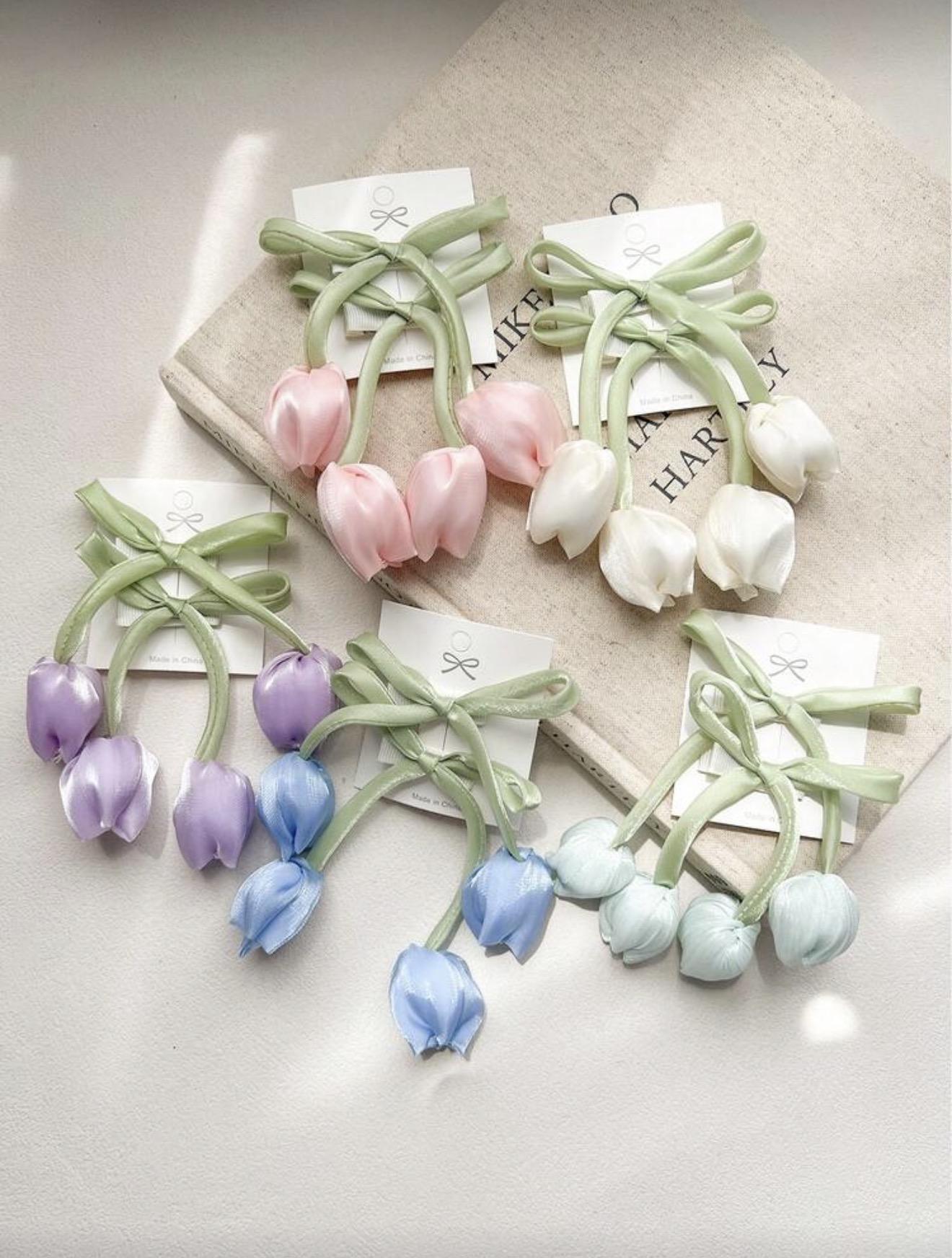 Tulip Flower 2-Piece Hair Clips