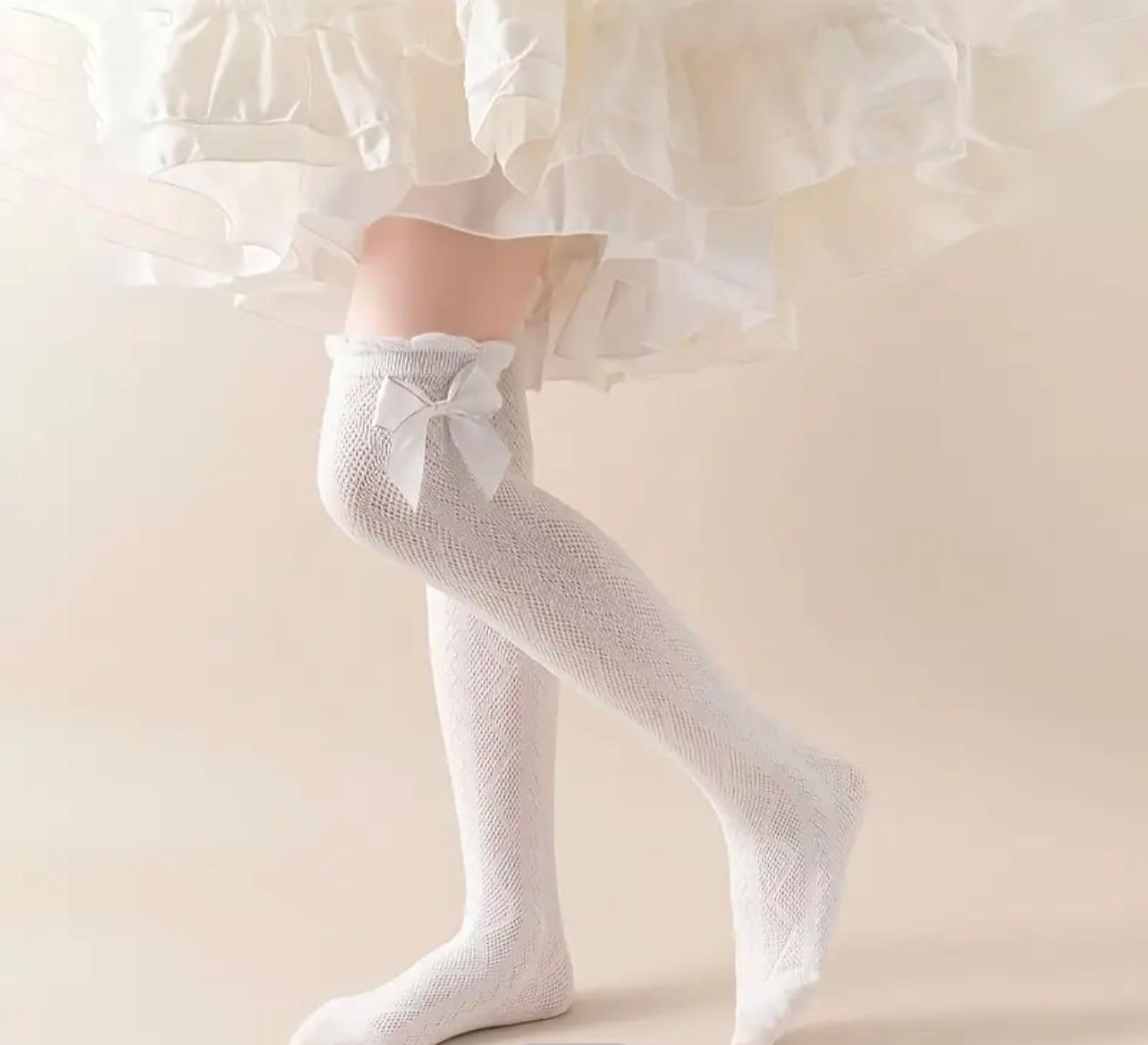 Girls Bow Knot Over The Knee Socks