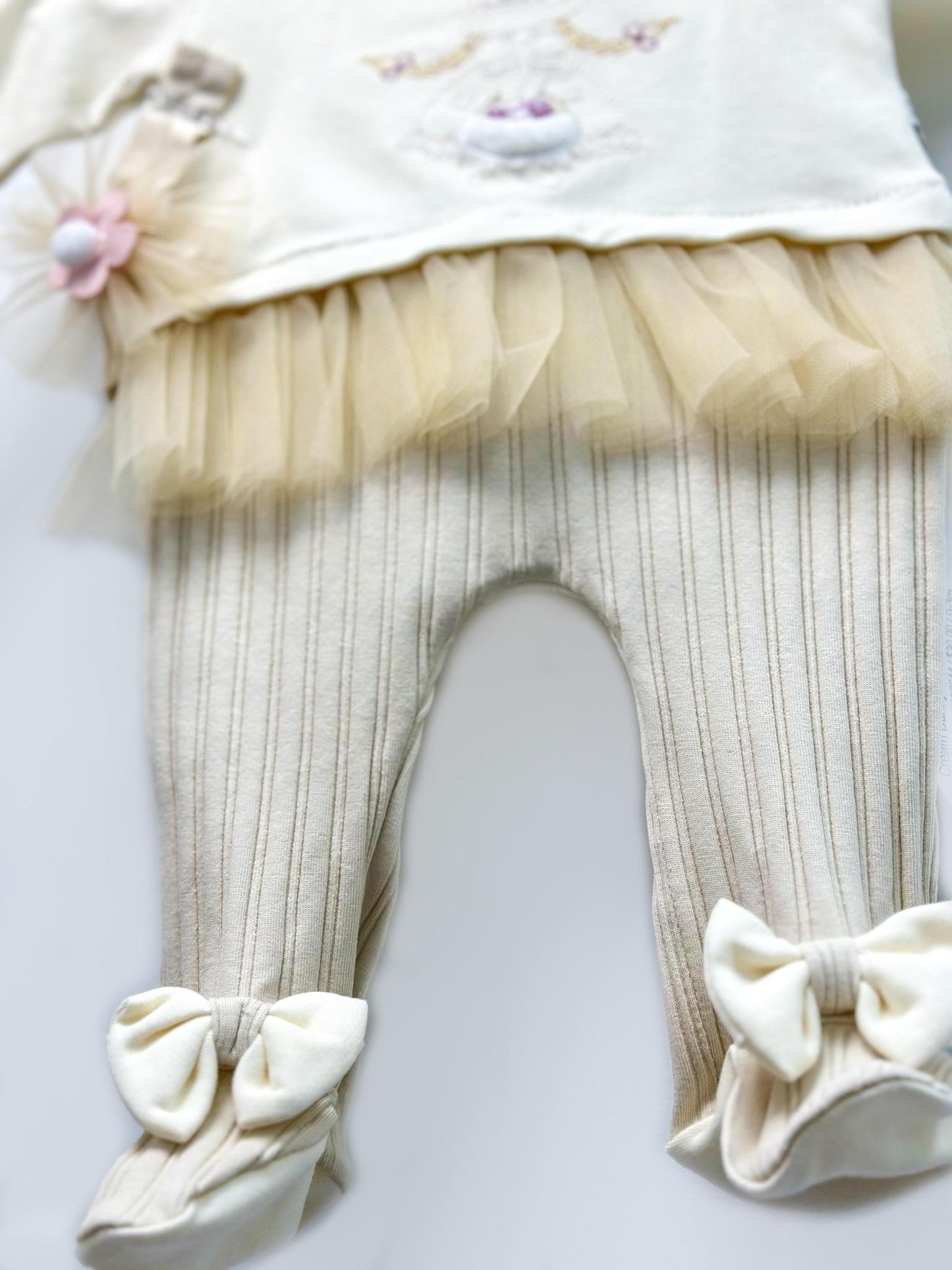 Cream Bunny Romper with Headband