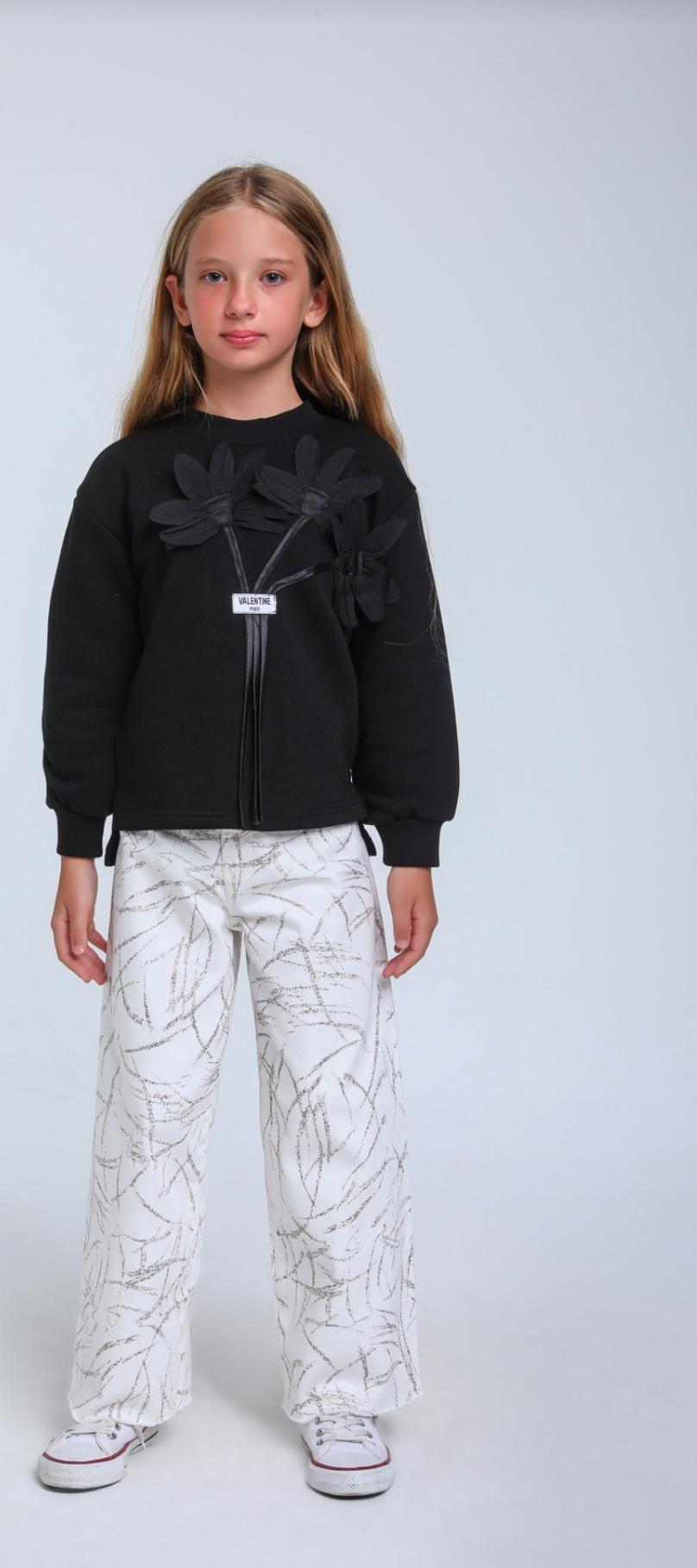 Black Flower Sweatshirt