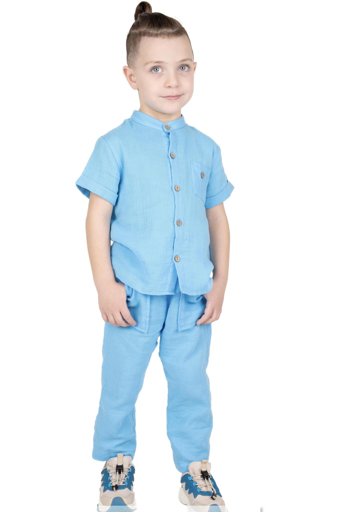Blue Muslin Pant