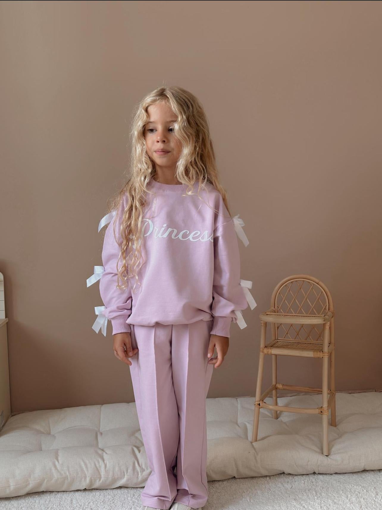 Princess Bow Pink Tracksuit Set