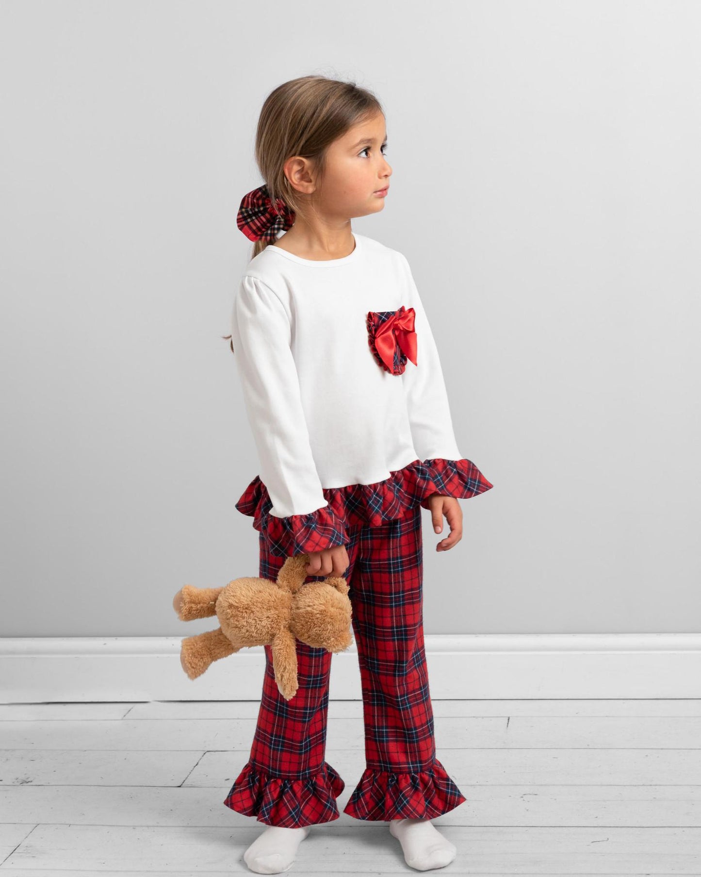 2 Piece Tartan Pj with bow pocket
