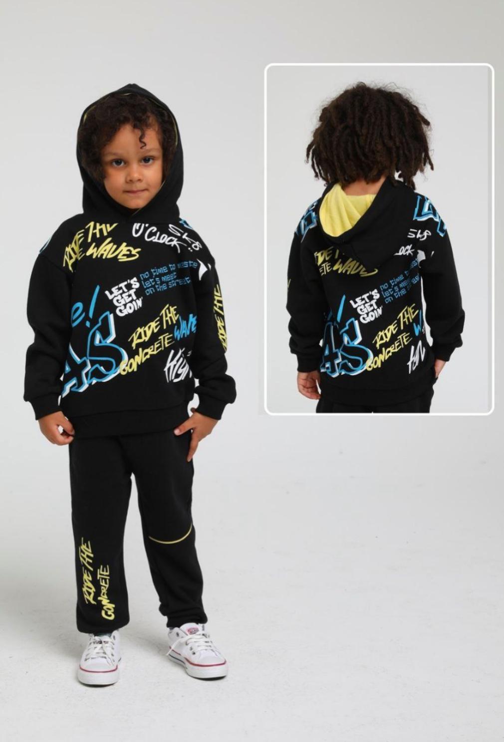2 Piece Black Graffiti Tracksuit