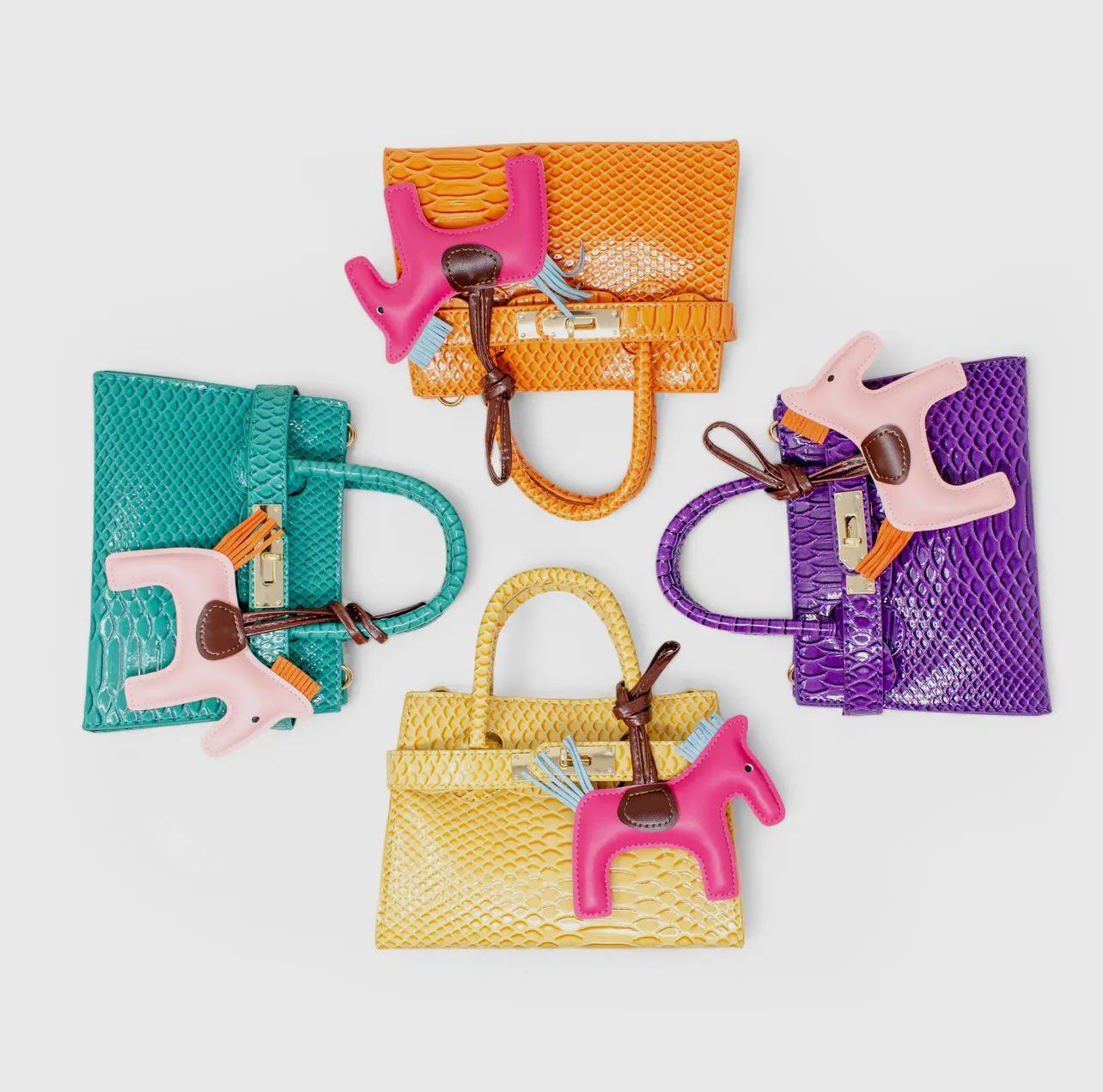 Vivid Crocodile Pony Handbag - Green