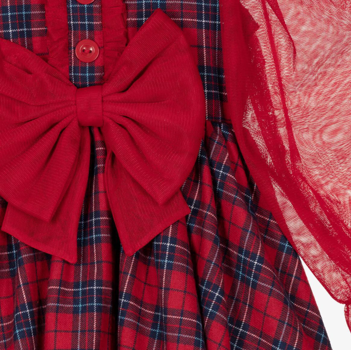Red Bow Checker Dress