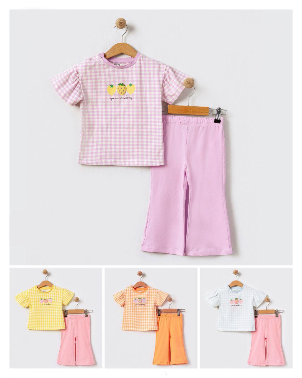 Purple Stawberry 2 Piece Top and Pants Set