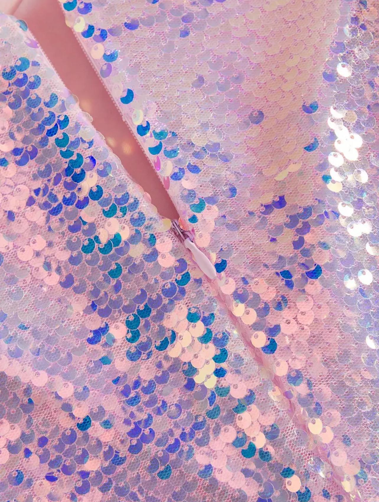 Sequins Layered Girls Dress