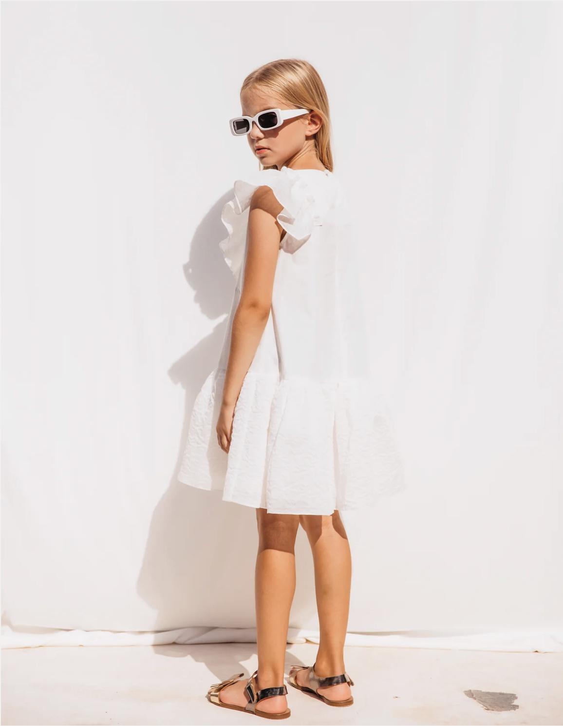 Sheshe Offwhite Ruffle Dress