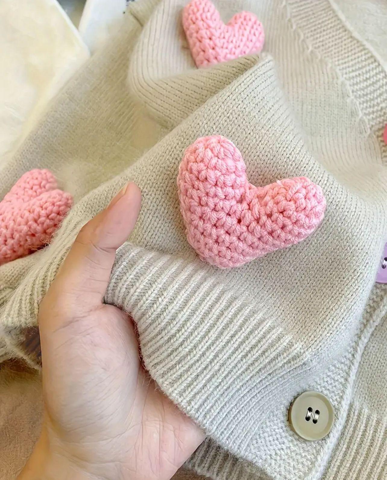 3D Heart detail Cardigan