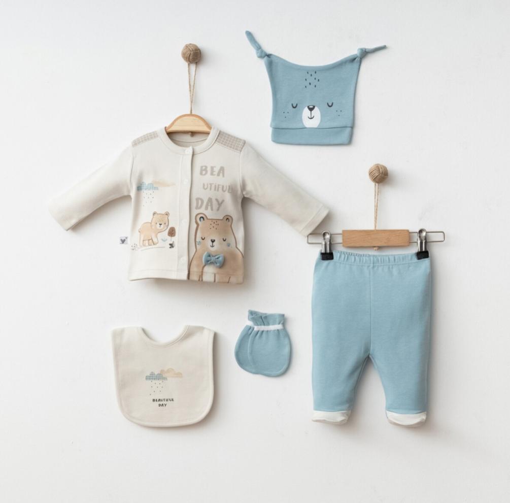 5 piece bear newborn set 0-3m