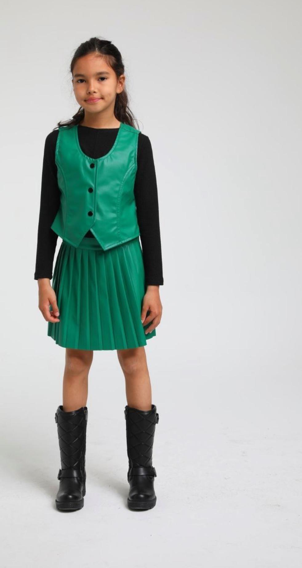 Green Leather Skirt
