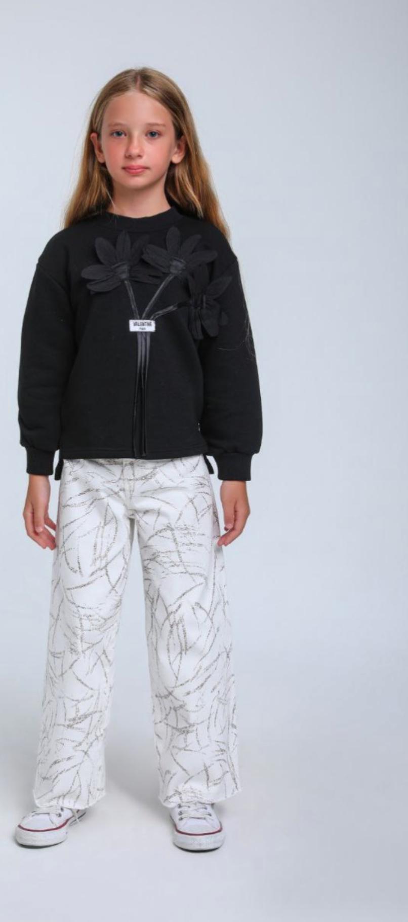 Black Flower Sweatshirt
