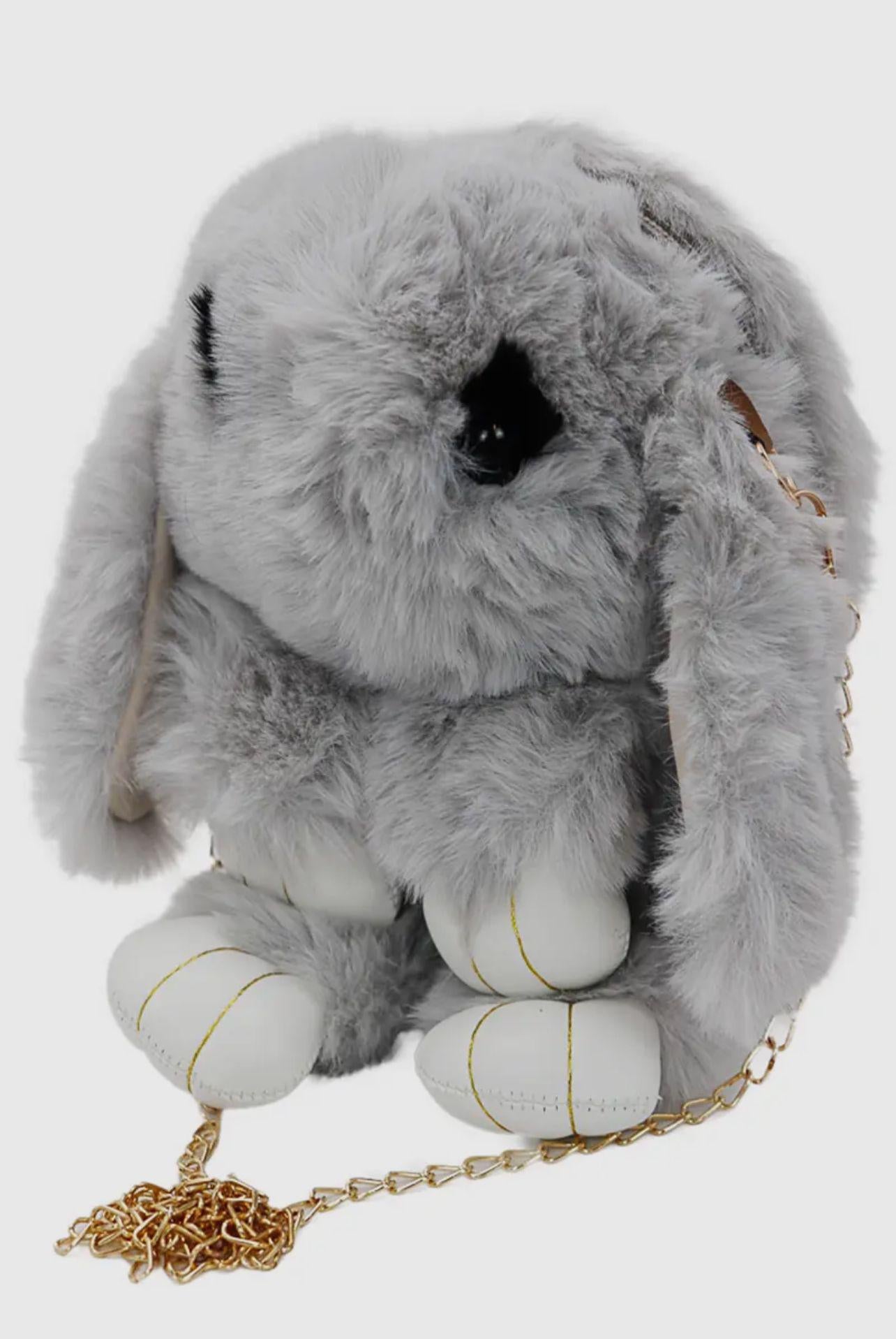 Grey Cute Bunny Backpack